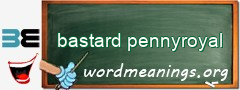 WordMeaning blackboard for bastard pennyroyal